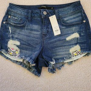 Super Cute Harper Denim Shorts/Embroidered Pockets